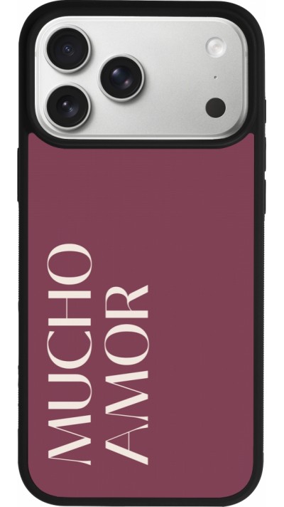 iPhone 17 Pro Max Case Hülle - Silikon schwarz Valentine 2024 mucho amor rosado