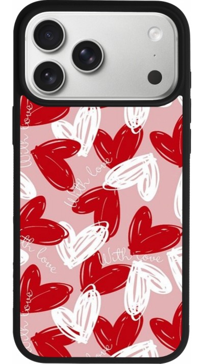 iPhone 17 Pro Max Case Hülle - Silikon schwarz Valentine 2024 with love heart