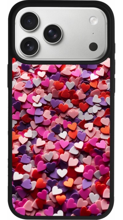 iPhone 17 Pro Max Case Hülle - Silikon schwarz Valentin 2025 Konfetti