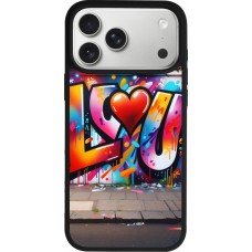 iPhone 17 Pro Max Case Hülle - Silikon schwarz Valentin 2025 Liebe U Tag