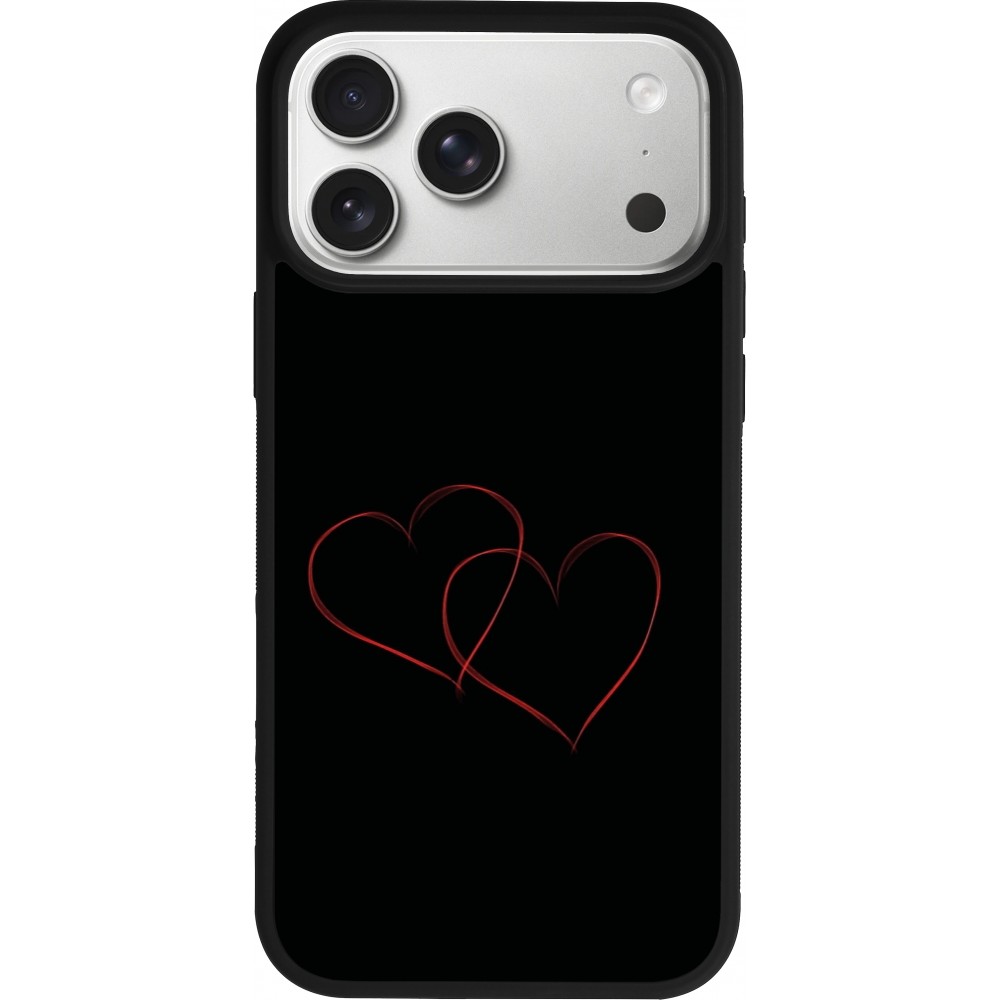 iPhone 17 Pro Max Case Hülle - Silikon schwarz Valentine 2023 attached heart
