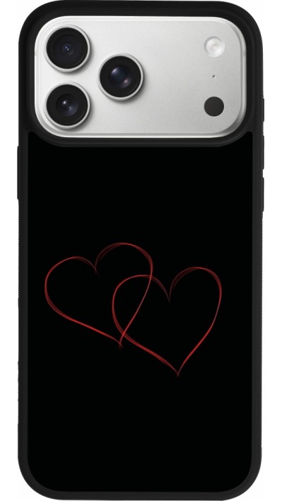 iPhone 17 Pro Max Case Hülle - Silikon schwarz Valentine 2023 attached heart