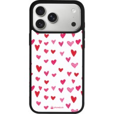 Coque iPhone 17 Pro Max - Silicone rigide noir Valentine 2022 Many pink hearts
