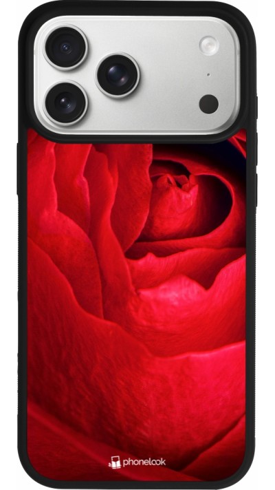 iPhone 17 Pro Max Case Hülle - Silikon schwarz Valentine 2022 Rose
