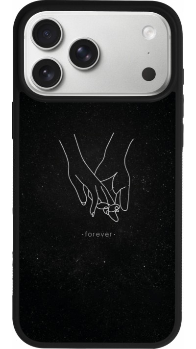 iPhone 17 Pro Max Case Hülle - Silikon schwarz Valentine 2023 hands forever