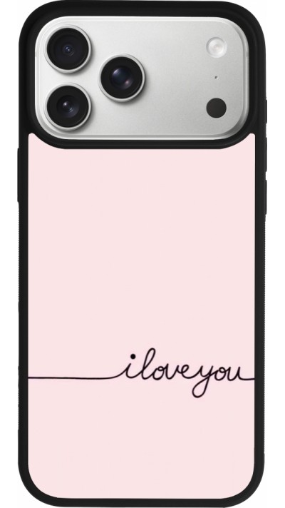 iPhone 17 Pro Max Case Hülle - Silikon schwarz Valentine 2023 i love you writing