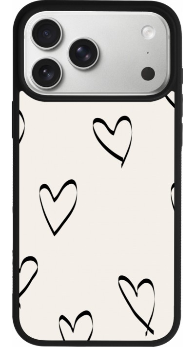 iPhone 17 Pro Max Case Hülle - Silikon schwarz Valentine 2023 minimalist hearts