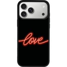 iPhone 17 Pro Max Case Hülle - Silikon schwarz Valentine 2023 neon love