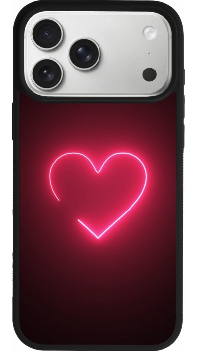 iPhone 17 Pro Max Case Hülle - Silikon schwarz Valentine 2023 single neon heart