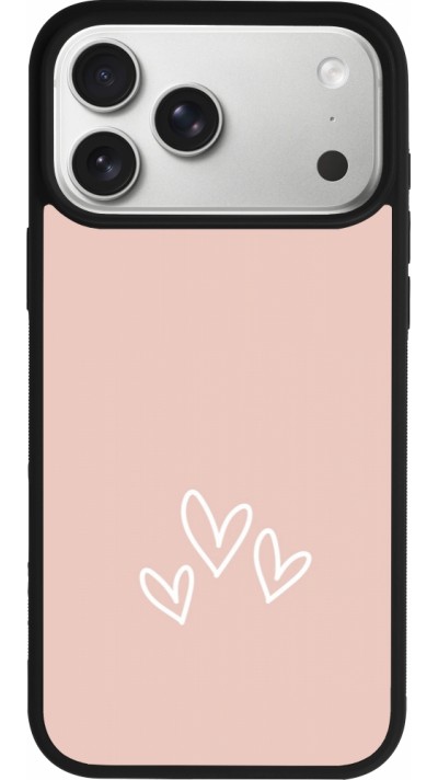 iPhone 17 Pro Max Case Hülle - Silikon schwarz Valentine 2023 three minimalist hearts