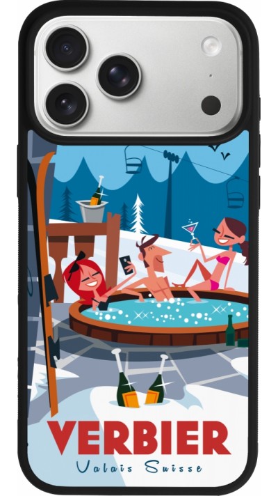 iPhone 17 Pro Max Case Hülle - Silikon schwarz Verbier Mountain Jacuzzi