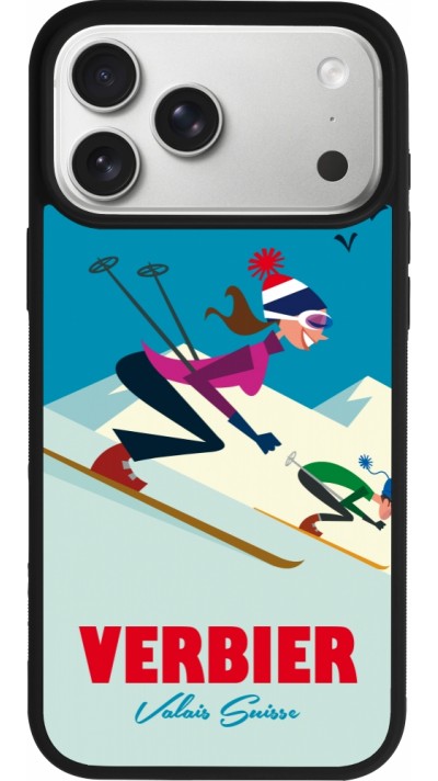 iPhone 17 Pro Max Case Hülle - Silikon schwarz Verbier Ski Downhill