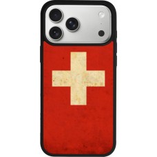 iPhone 17 Pro Max Case Hülle - Silikon schwarz Vintage Flag SWISS