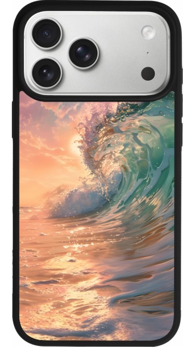 iPhone 17 Pro Max Case Hülle - Silikon schwarz Wave Sunset
