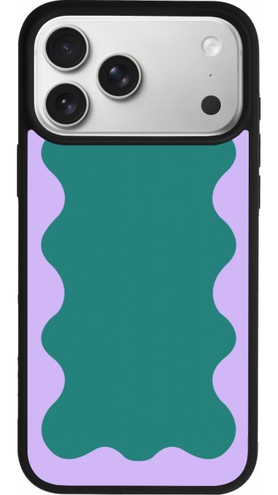 iPhone 17 Pro Max Case Hülle - Silikon schwarz Wavy Rectangle Green Purple
