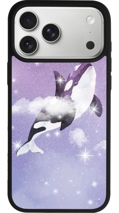 iPhone 17 Pro Max Case Hülle - Silikon schwarz Whale in sparking stars