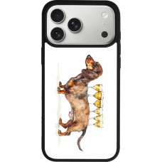 Coque iPhone 17 Pro Max - Silicone rigide noir Wine Teckel