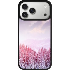 Coque iPhone 17 Pro Max - Silicone rigide noir Winter 22 Pink Forest