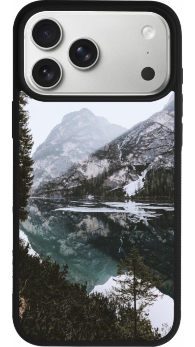 iPhone 17 Pro Max Case Hülle - Silikon schwarz Winter 22 snowy mountain and lake