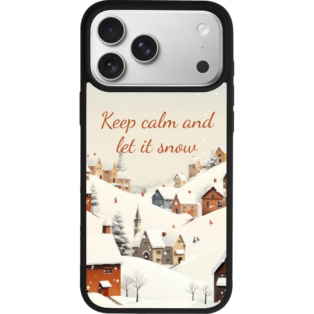 iPhone 17 Pro Max Case Hülle - Silikon schwarz Winter 25 Winter Keep calm and let it snow