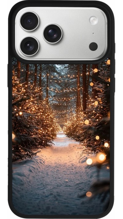 iPhone 17 Pro Max Case Hülle - Silikon schwarz Winter 25 Winter snowy road