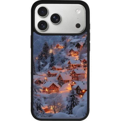 iPhone 17 Pro Max Case Hülle - Silikon schwarz Winter 25 Winter snowy village