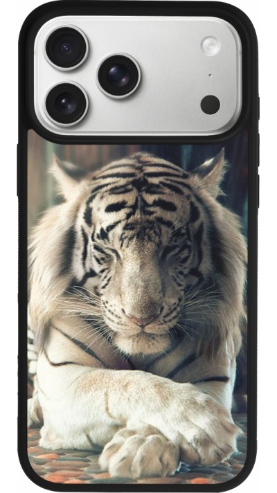 iPhone 17 Pro Max Case Hülle - Silikon schwarz Zen Tiger