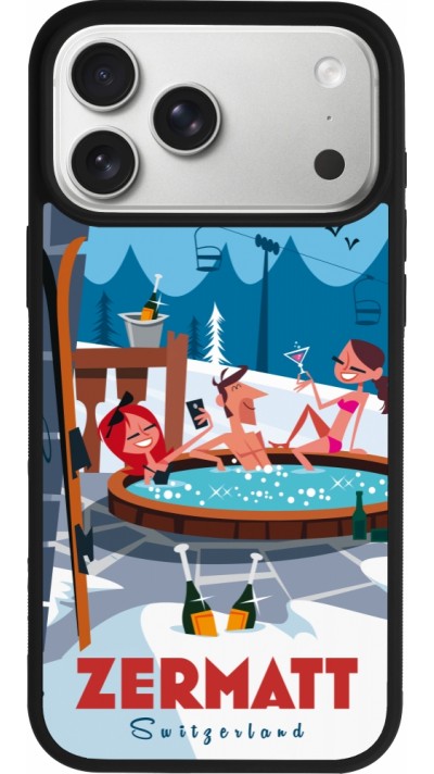 iPhone 17 Pro Max Case Hülle - Silikon schwarz Zermatt Mountain Jacuzzi