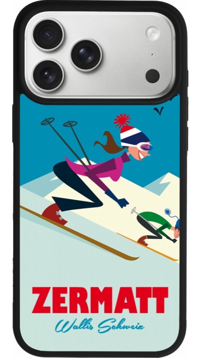 iPhone 17 Pro Max Case Hülle - Silikon schwarz Zermatt Ski Downhill