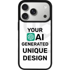Coque iPhone 17 Pro - Silicone rigide noir 100% unique générée par intelligence artificielle (AI) avec vos idées