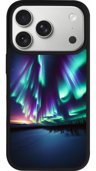iPhone 17 Pro Case Hülle - Silikon schwarz Funkelndes Nordlicht