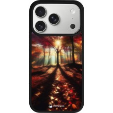 iPhone 17 Pro Case Hülle - Silikon schwarz Herbstlicher goldener Glanz