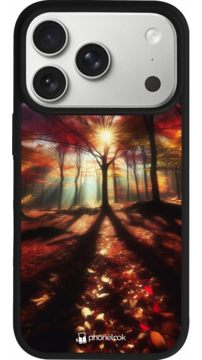iPhone 17 Pro Case Hülle - Silikon schwarz Herbstlicher goldener Glanz