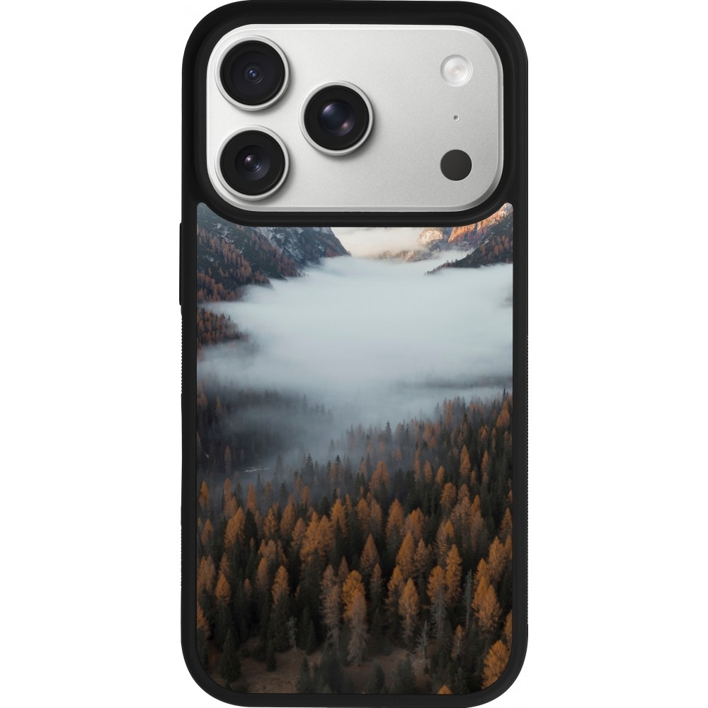 Coque iPhone 17 Pro - Silicone rigide noir Autumn 22 forest lanscape