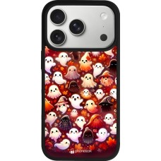 Coque iPhone 17 Pro - Silicone rigide noir Fantômes automne mignons