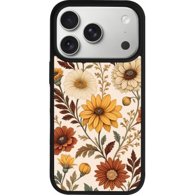 iPhone 17 Pro Case Hülle - Silikon schwarz Autumn 25 Flower pattern