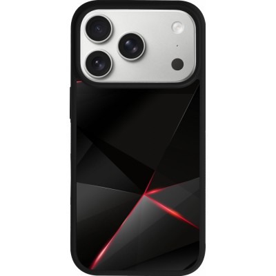 iPhone 17 Pro Case Hülle - Silikon schwarz Black Red Lines