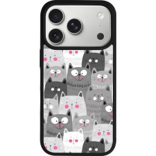iPhone 17 Pro Case Hülle - Silikon schwarz Katzenschwärme