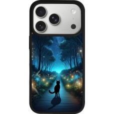 iPhone 17 Pro Case Hülle - Silikon schwarz Schwarze Katze Spaziergang