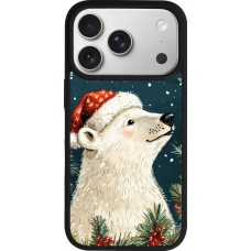 Coque iPhone 17 Pro - Silicone rigide noir Christmas 25 Bear