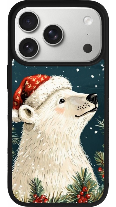 Coque iPhone 17 Pro - Silicone rigide noir Christmas 25 Bear