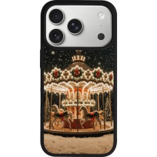 Coque iPhone 17 Pro - Silicone rigide noir Christmas 25 Carousel