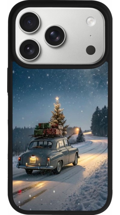 Coque iPhone 17 Pro - Silicone rigide noir Christmas 25 Car with Tree Xmas