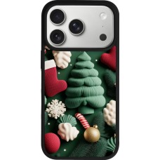 Coque iPhone 17 Pro - Silicone rigide noir Christmas 25 Christmas textiles