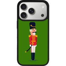Coque iPhone 17 Pro - Silicone rigide noir Christmas 25 Nutcracker Green