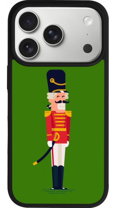 Coque iPhone 17 Pro - Silicone rigide noir Christmas 25 Nutcracker Green