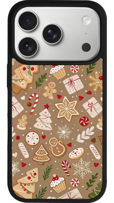 Coque iPhone 17 Pro - Silicone rigide noir Christmas 25 Pattern Ginger Cookie