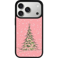 Coque iPhone 17 Pro - Silicone rigide noir Christmas 25 Pink Tree