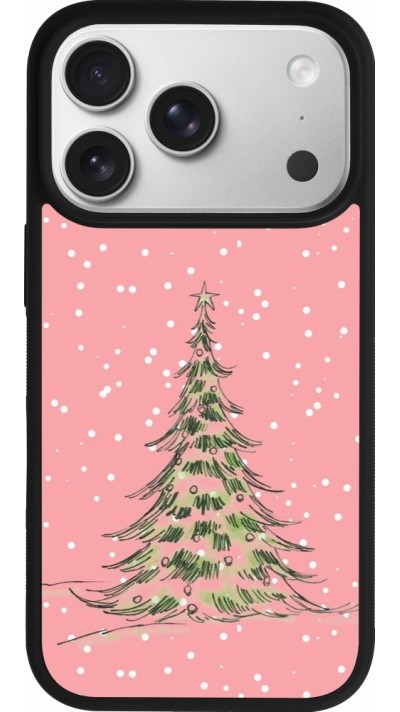 Coque iPhone 17 Pro - Silicone rigide noir Christmas 25 Pink Tree