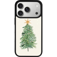 Coque iPhone 17 Pro - Silicone rigide noir Christmas 25 Sketch Tree